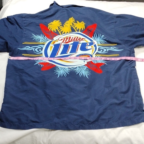 Miller Lite mens short sleeved button down shirt - Picture 11 of 13
